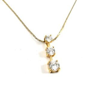 Beautiful Gold Tone Rhinestone Pendant Necklace - 20 inches